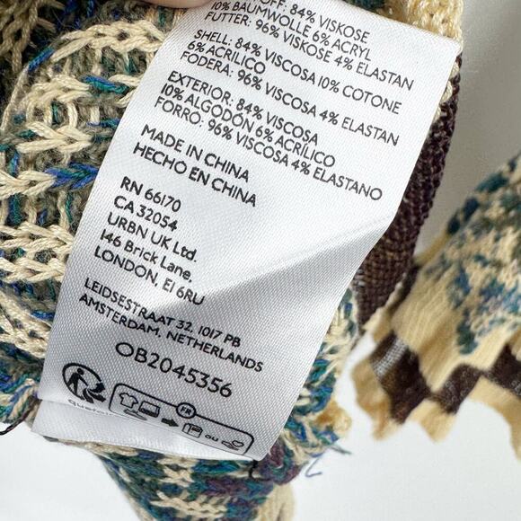 Free People Bella Rosa Wrap Mini Dress V-Neck Neutral Combo Size M NWT - Picture 9 of 11